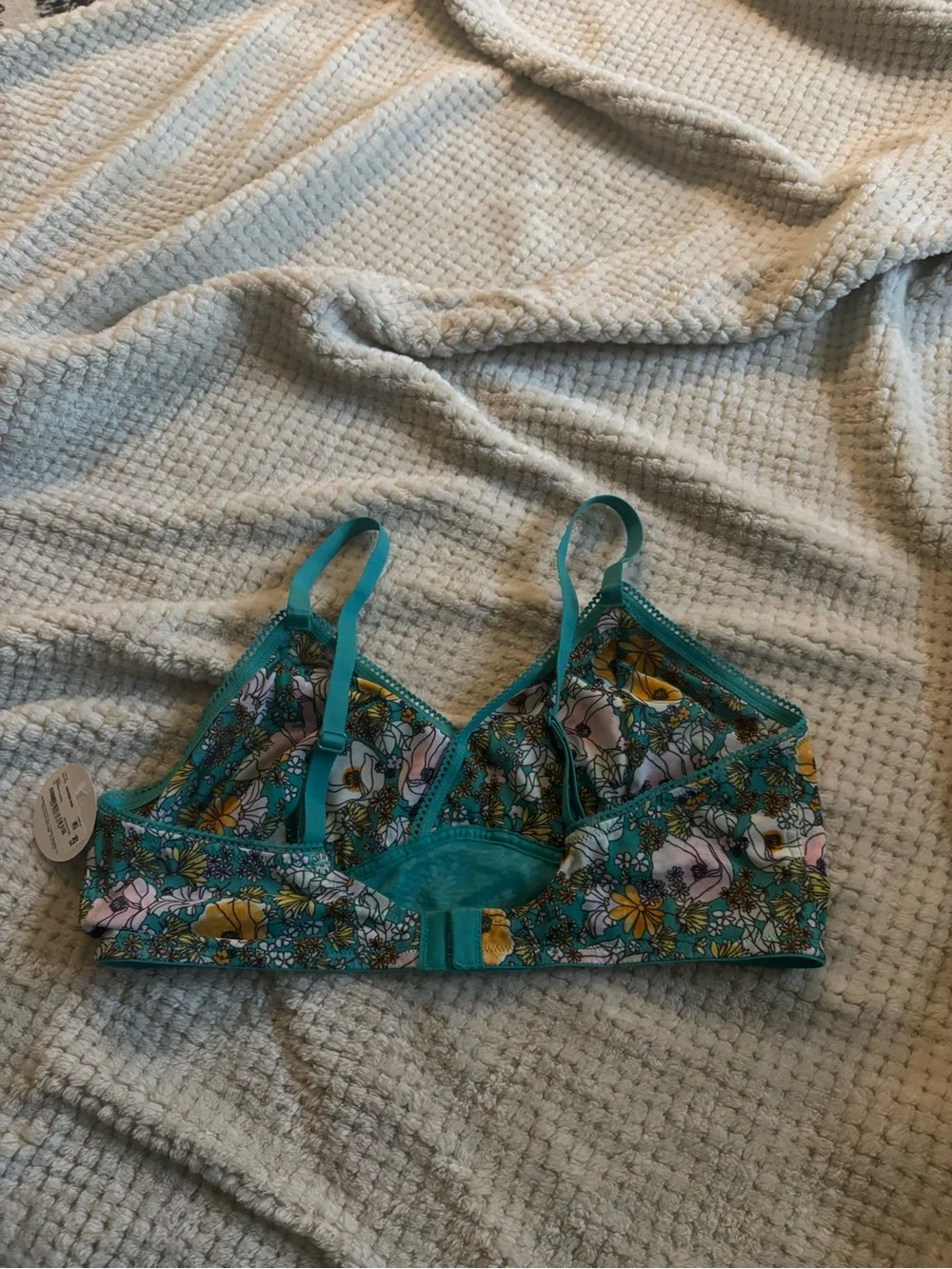 flirtitude Teal Floral Bralette XL lingerie basics loungewear